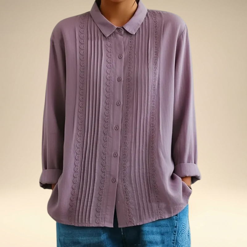 Cynthia™- Elegant Plissert Skjorte