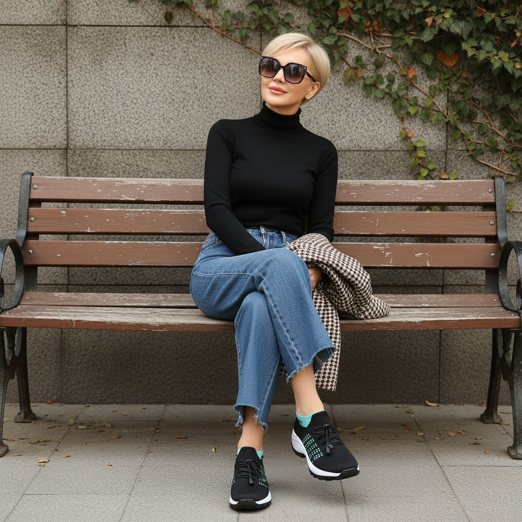 Annette™ - Ortopediske stoffsko grønn svart