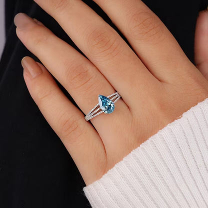 Blå Dråpeformet Ring | Sammen mot diabetes