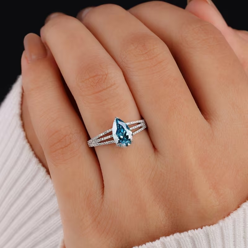 Blå Dråpeformet Ring | Sammen mot diabetes