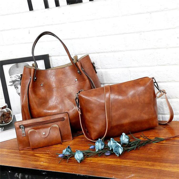 Riley™-Vintage mykt 4-delt skinnveskesett