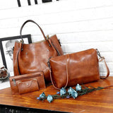 Riley™-Vintage mykt 4-delt skinnveskesett