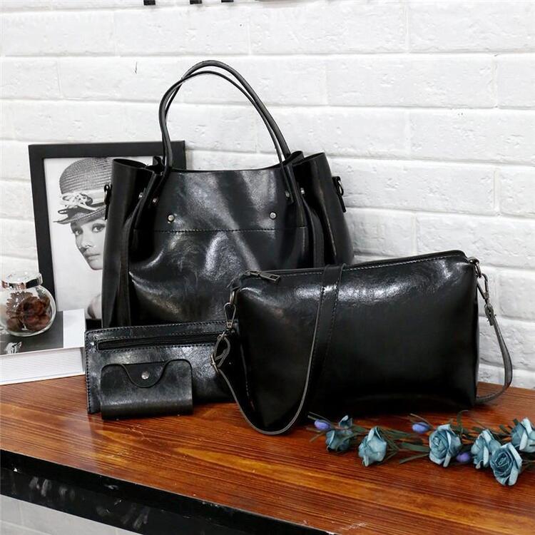Riley™-Vintage mykt 4-delt skinnveskesett