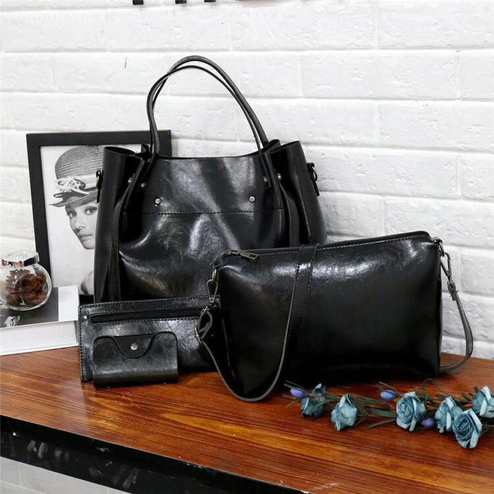 Riley™-Vintage mykt 4-delt skinnveskesett