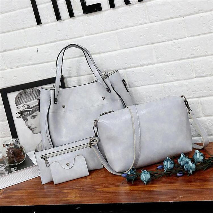 Riley™-Vintage mykt 4-delt skinnveskesett