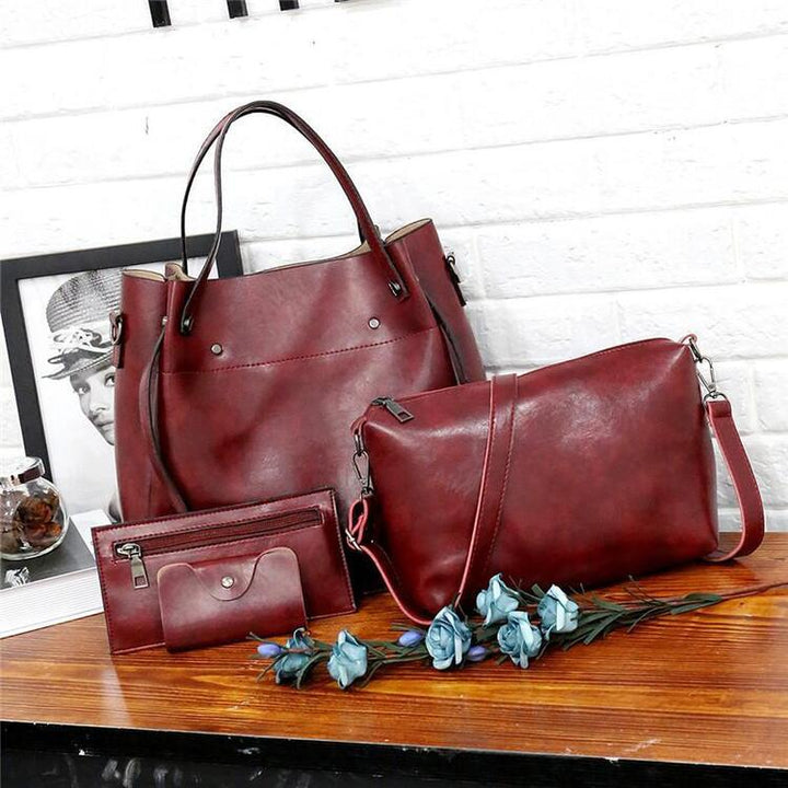 Riley™-Vintage mykt 4-delt skinnveskesett