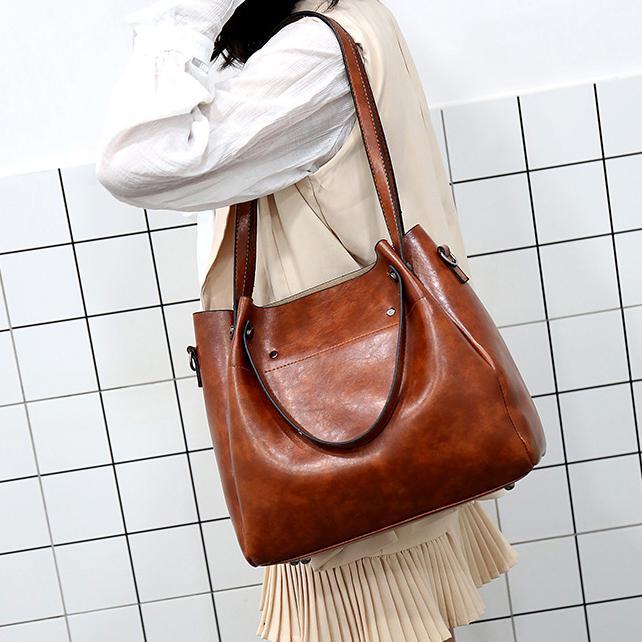 Riley™-Vintage mykt 4-delt skinnveskesett