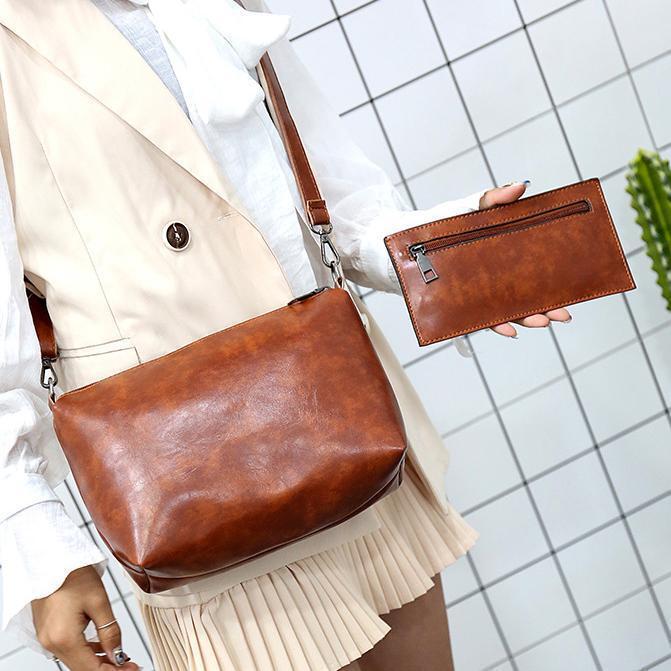 Riley™-Vintage mykt 4-delt skinnveskesett