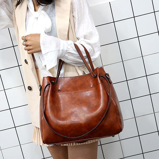 Riley™-Vintage mykt 4-delt skinnveskesett
