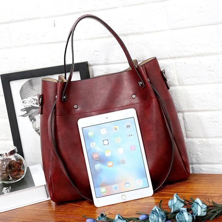 Riley™-Vintage mykt 4-delt skinnveskesett