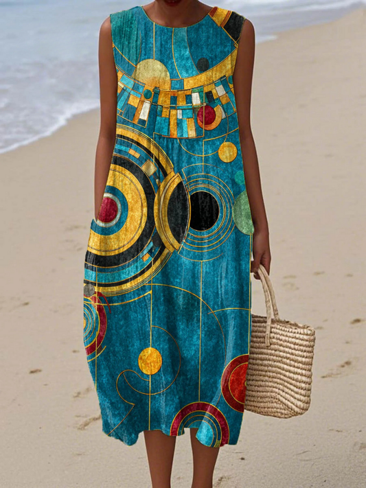 Alvara™ - Geometrisk Mønstret Kjole