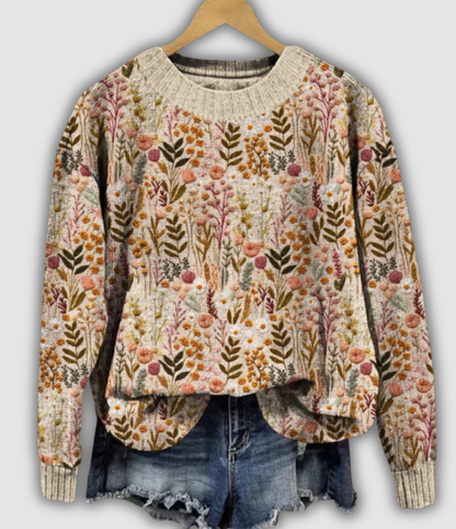 Cora™- Jacquard Retro Genser