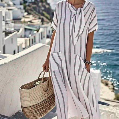 Astrid™- Stripete Lommekjole