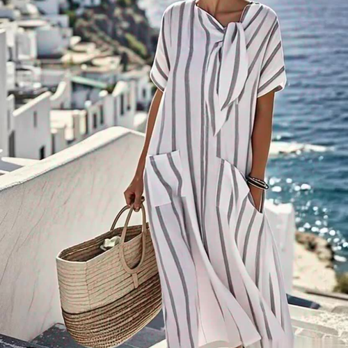Astrid™- Stripete Lommekjole