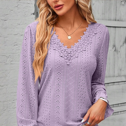 Diane™- Lav V-hals Bluse