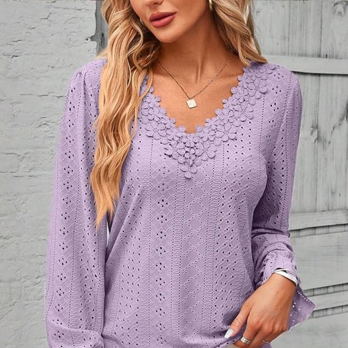 Diane™- Lav V-hals Bluse