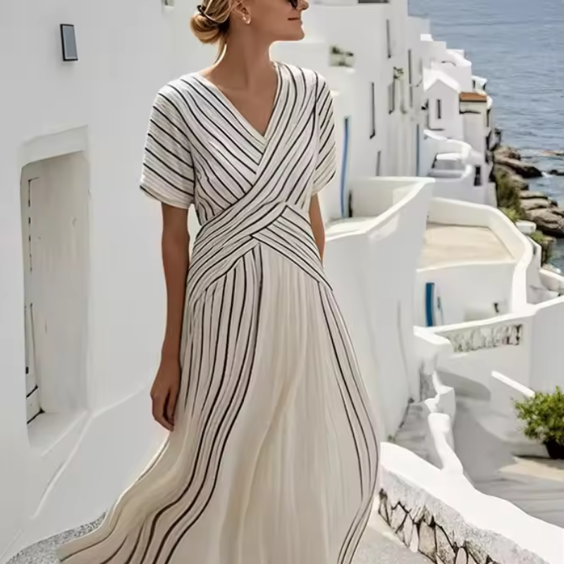 Clara™- Stripet Omslagskjole