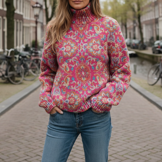 Anita™ – Mønstret Høyhalset Genser