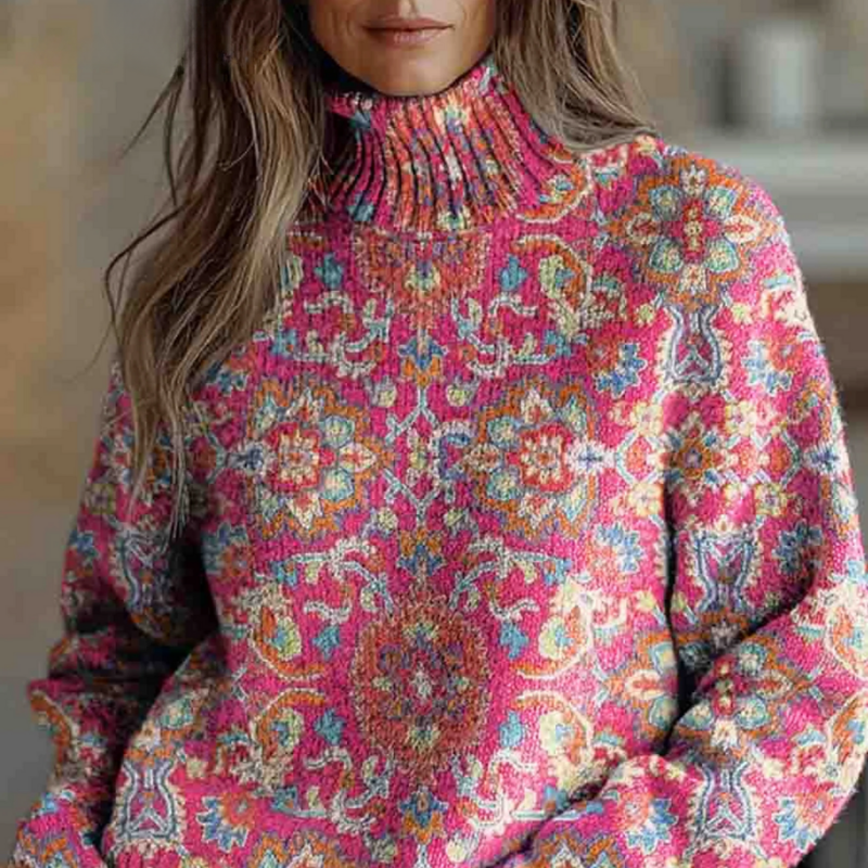 Anita™ – Mønstret Høyhalset Genser