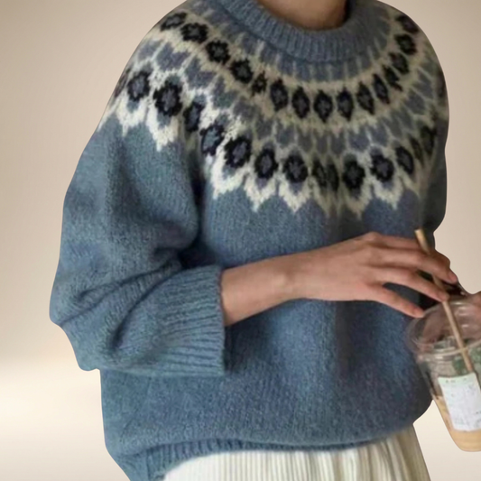 Coralie™- Jacquard Retro Strikket Genser