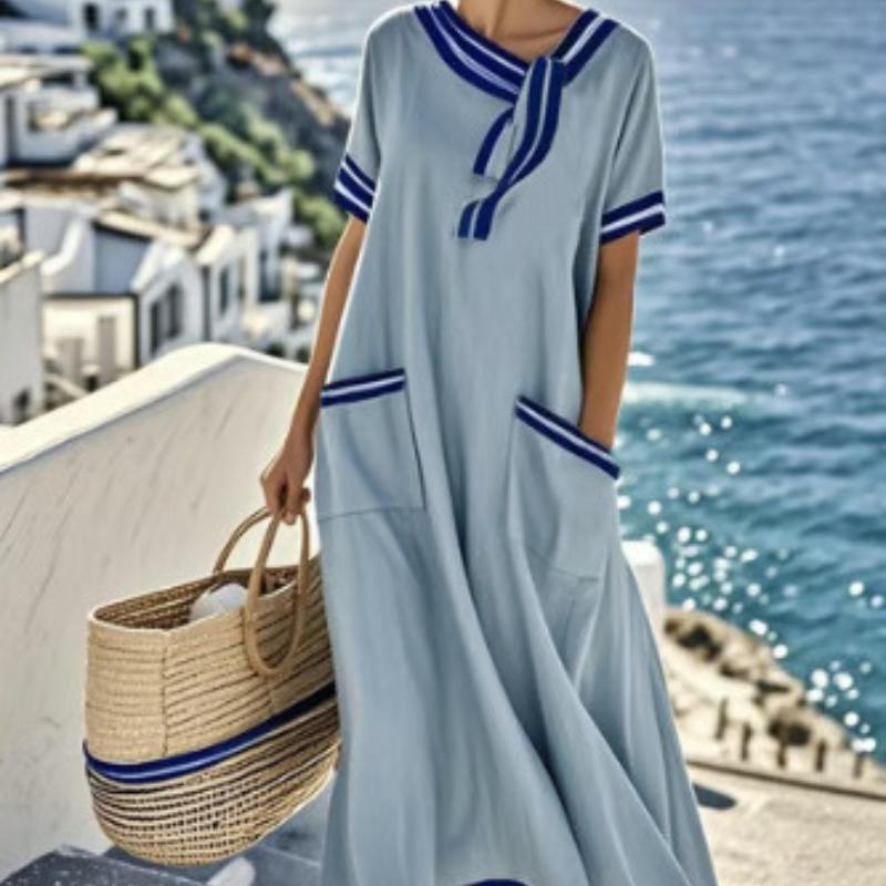 Astrid™- Stripete Lommekjole