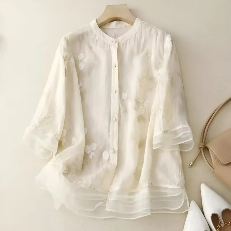 Beverly™- Blomsterbluse i chiffon