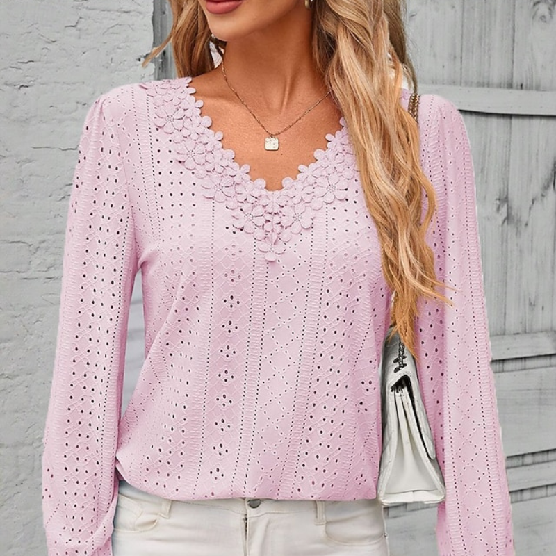 Diane™- Lav V-hals Bluse