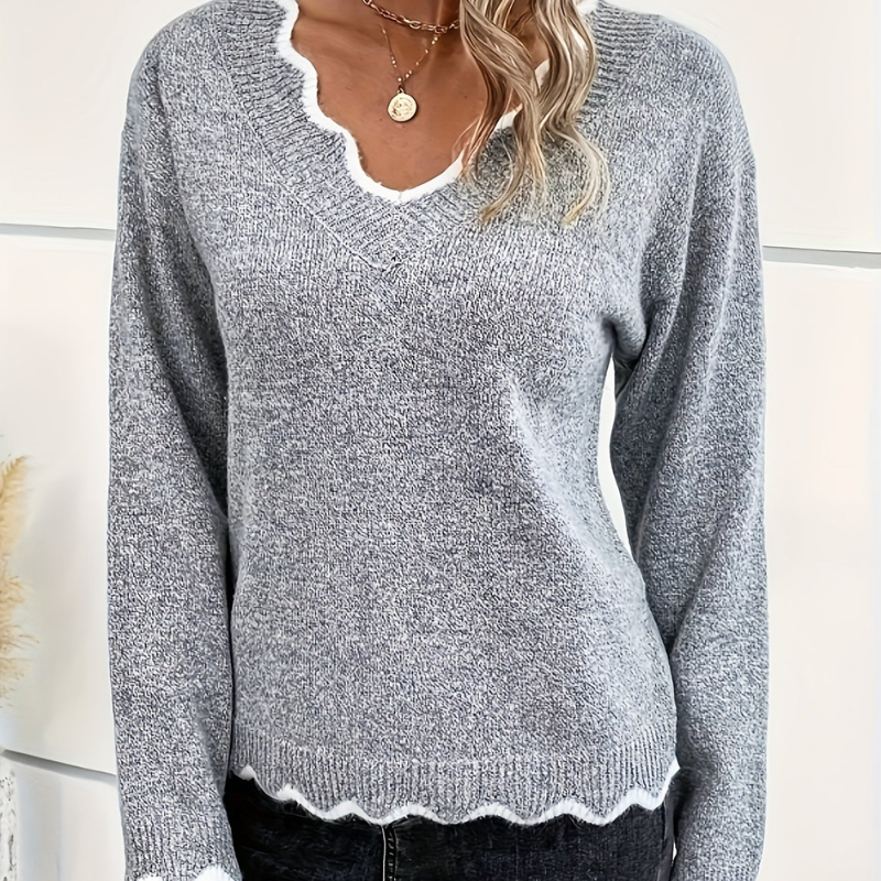 Celeste™ – V-hals Strikkegenser