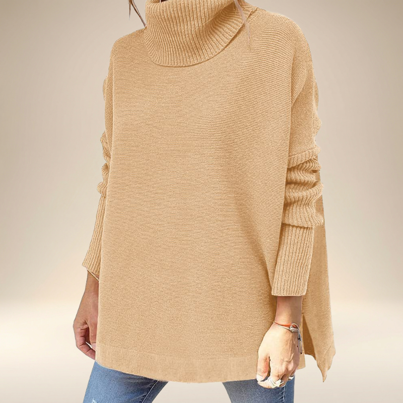 Annelore™ – Høyhalset Lang Strikkegenser