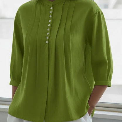 Brenda™- Knappeplisset Bluse
