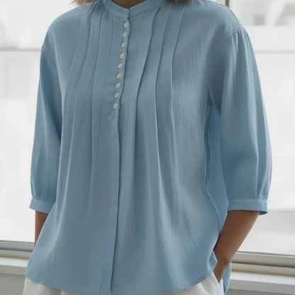 Brenda™- Knappeplisset Bluse