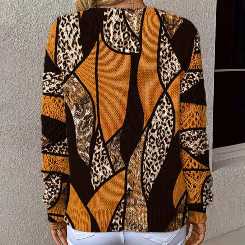 Colleen™- Patterned V-hals Genser