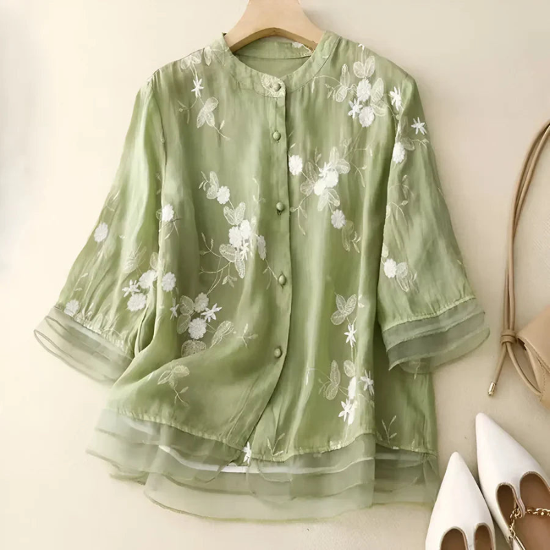 Beverly™- Blomsterbluse i chiffon