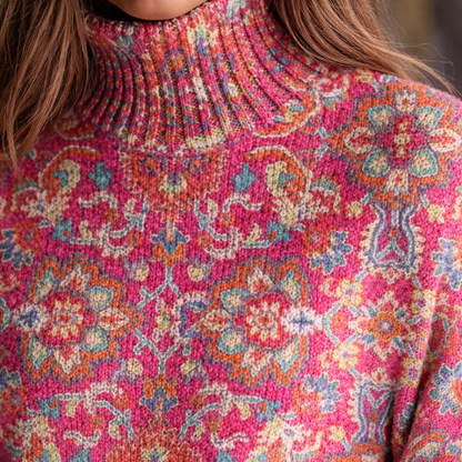 Anita™ – Mønstret Høyhalset Genser