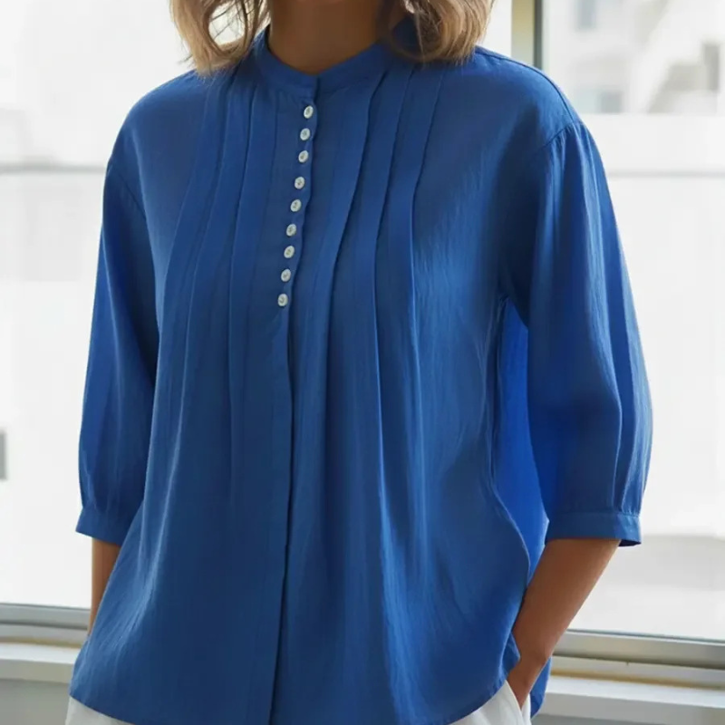 Brenda™- Knappeplisset Bluse