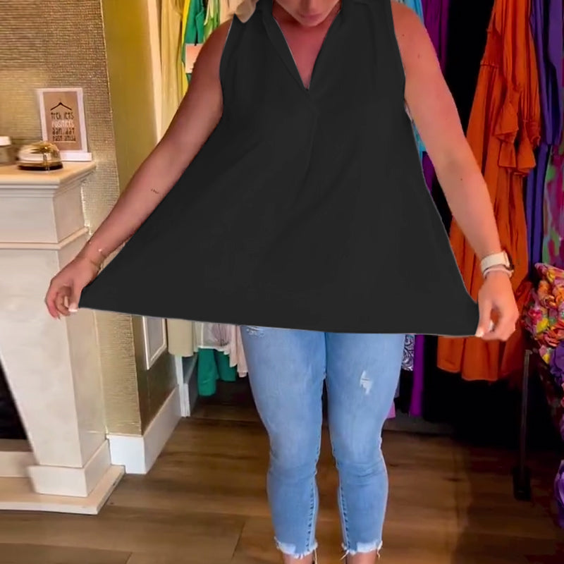 Alexa™- V-hals Ermeløs Topp