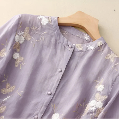 Beverly™- Blomsterbluse i chiffon
