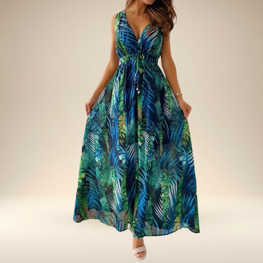 Claudette™-  Ermeløs maxikjole