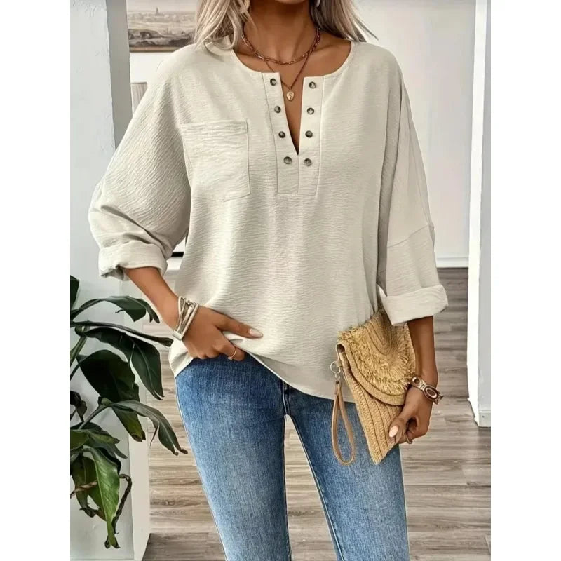 Adeline™ – Bluse med knappedetaljer