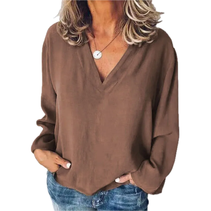 Camille™ – Løs bluse med V-hals