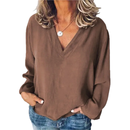 Camille™ – Løs bluse med V-hals