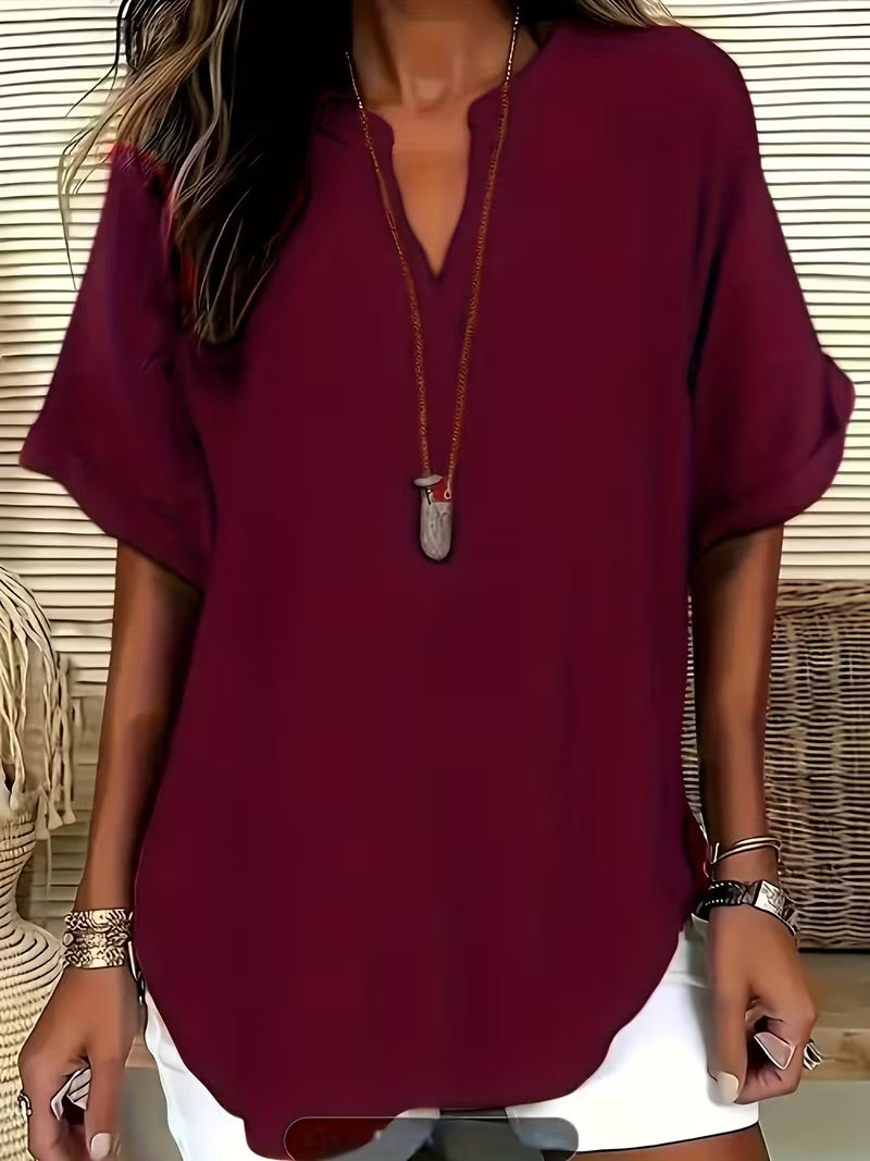 Aurelia™ – Løs bluse med V-hals
