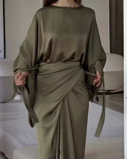 Bianca™- Premium Sateng Maxikjole