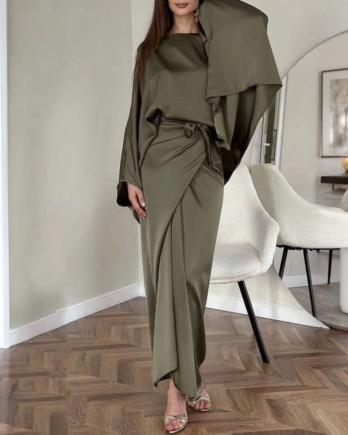 Bianca™- Premium Sateng Maxikjole