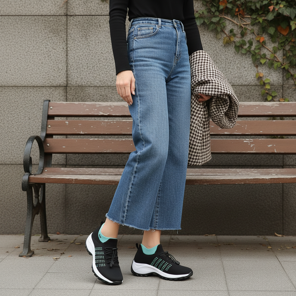 Annette™ - Ortopediske stoffsko grønn svart